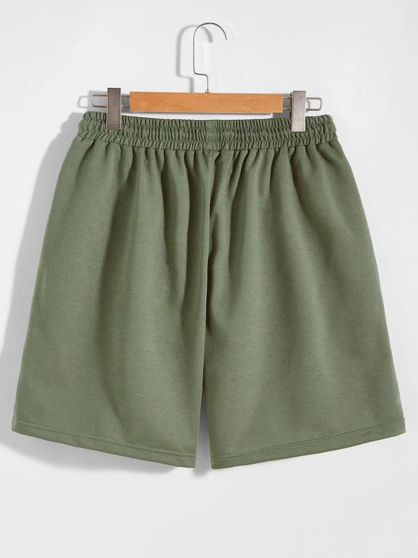 Men's Letter Print Pocket Drawstring Shorts, Regular Fit Casual Street Elastic Waist Straight Leg Shorts for Summer, Fashion Men's Bottoms for Daily Wear 6