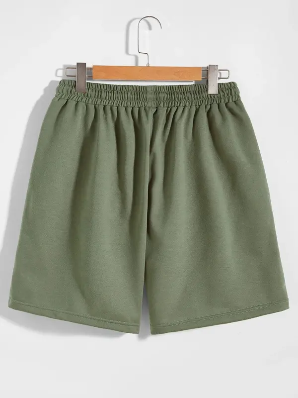 Men's Letter Print Pocket Drawstring Shorts, Regular Fit Casual Street Elastic Waist Straight Leg Shorts for Summer, Fashion Men's Bottoms for Daily Wear 6