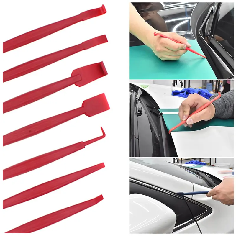 Bộ Lưỡi Cắt Bọc Màng Xe Hơi, 7 Cái, Chổi Gạt Bọc Vinyl Cửa Sổ, Dụng Cụ Loại Bỏ Băng, Dụng Cụ Vệ Sinh, Chổi Gạt Rửa, Dao Tiện Ích, Dụng Cụ Chụp, # 468832 1