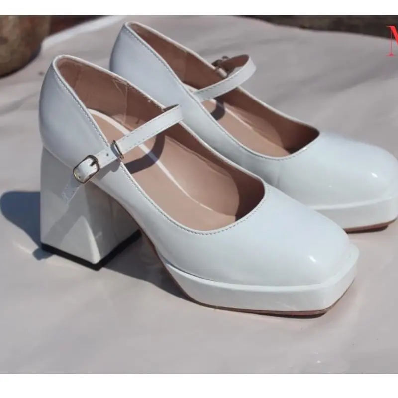 Giầy gót vuông to 9 phân.mẫu quai ngang  MS2 5