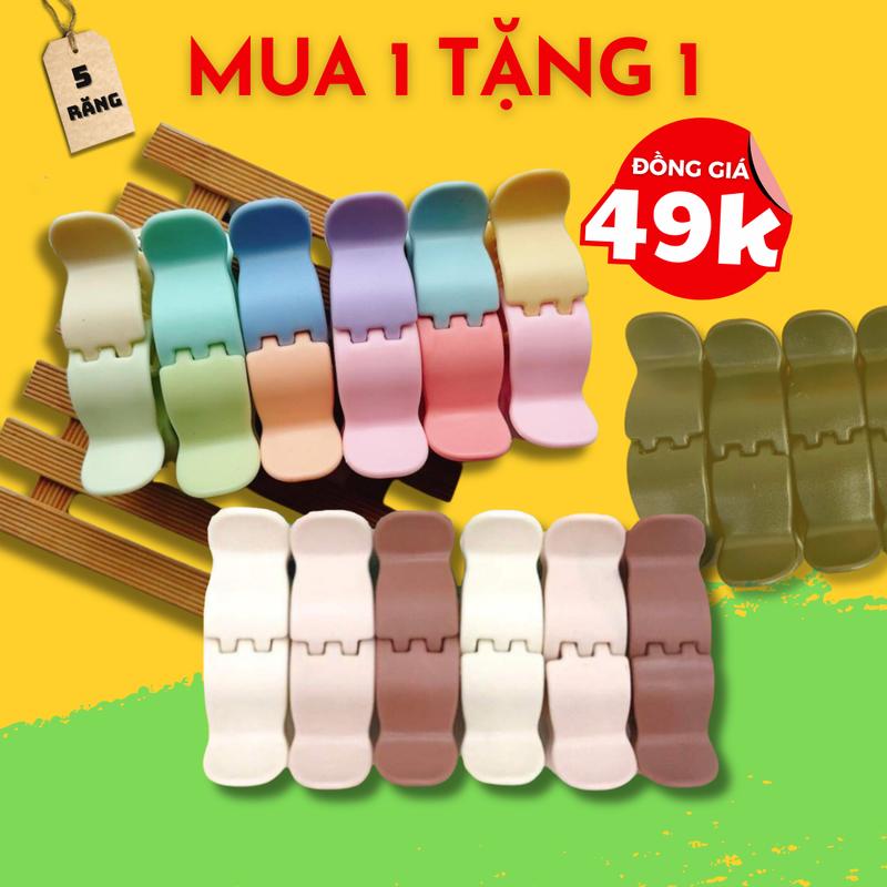 Kẹp Tóc Càng Cua Dẻo Bầu 5 Răng Hàn Quốc - 3 Màu Hot Trend, Nhẹ Nhàng Cho Mái Tóc, Phụ Kiện Thời Trang Nữ