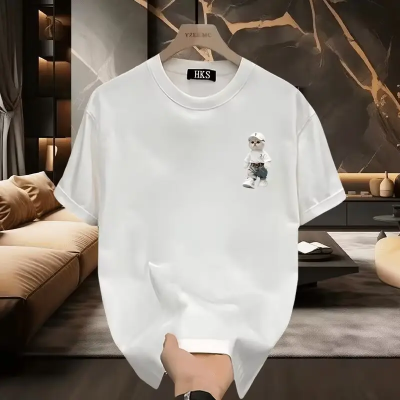 Korean Style Short Sleeve New Short Sleeve T-shirt Men's Summer Korean Style Trendy Simple Half Sleeve Top Hong Kong Style Loose Casual Fashion Brand T-shirt Men's and Women's Clothing