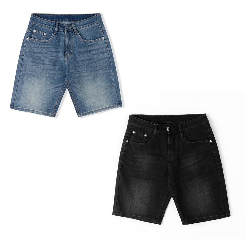 Bộ combo 2 quần short jean nam chất liệu jean cotton co giãn Menswear Pants