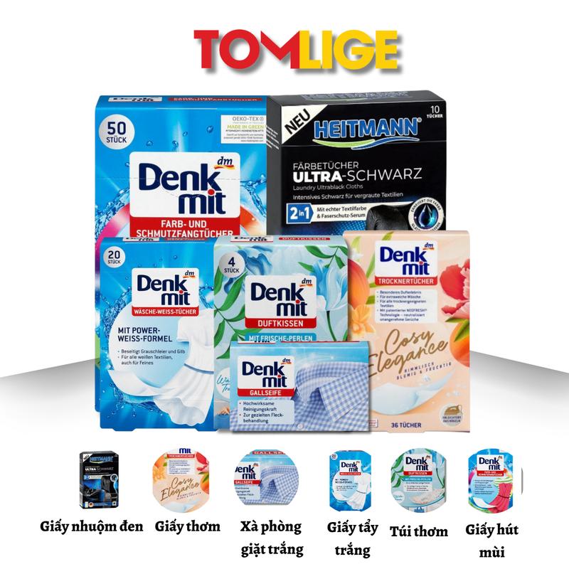 Giấy Thơm, Túi Thơm Quần Áo, Giấy Tẩy Trắng, Giấy Hút Màu Quần Áo, Xà Phòng Làm Sạch Cổ Áo Denkmit, Giấy Giặt Đen Heitmann, Tomlige