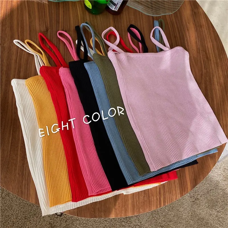 Spring Small White Tank Top Vest Women's Ice Silk Inner Bottoming Shirt Summer Back Shaping Outer Wear French Chic Top
