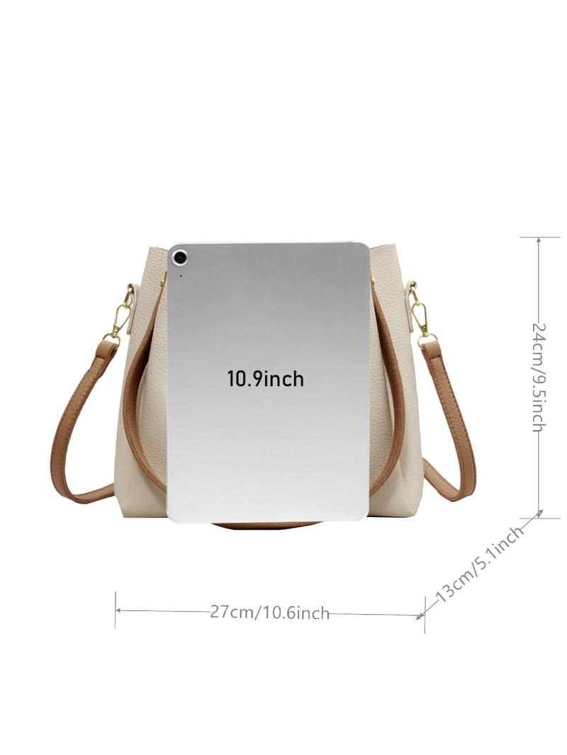 Product Introduction of Women's Fashionable Lychee Pattern Handbag, Casual Pu Leather Shoulder Bag for Daily Used, Trendy Versatile High-quality Daily Commuting Bag 5