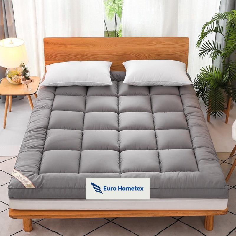 Nệm topper Xám ghi xuất khẩu đệm tấm topper êm mềm trải sàn dày 9cm cao cấp Euro Hometex