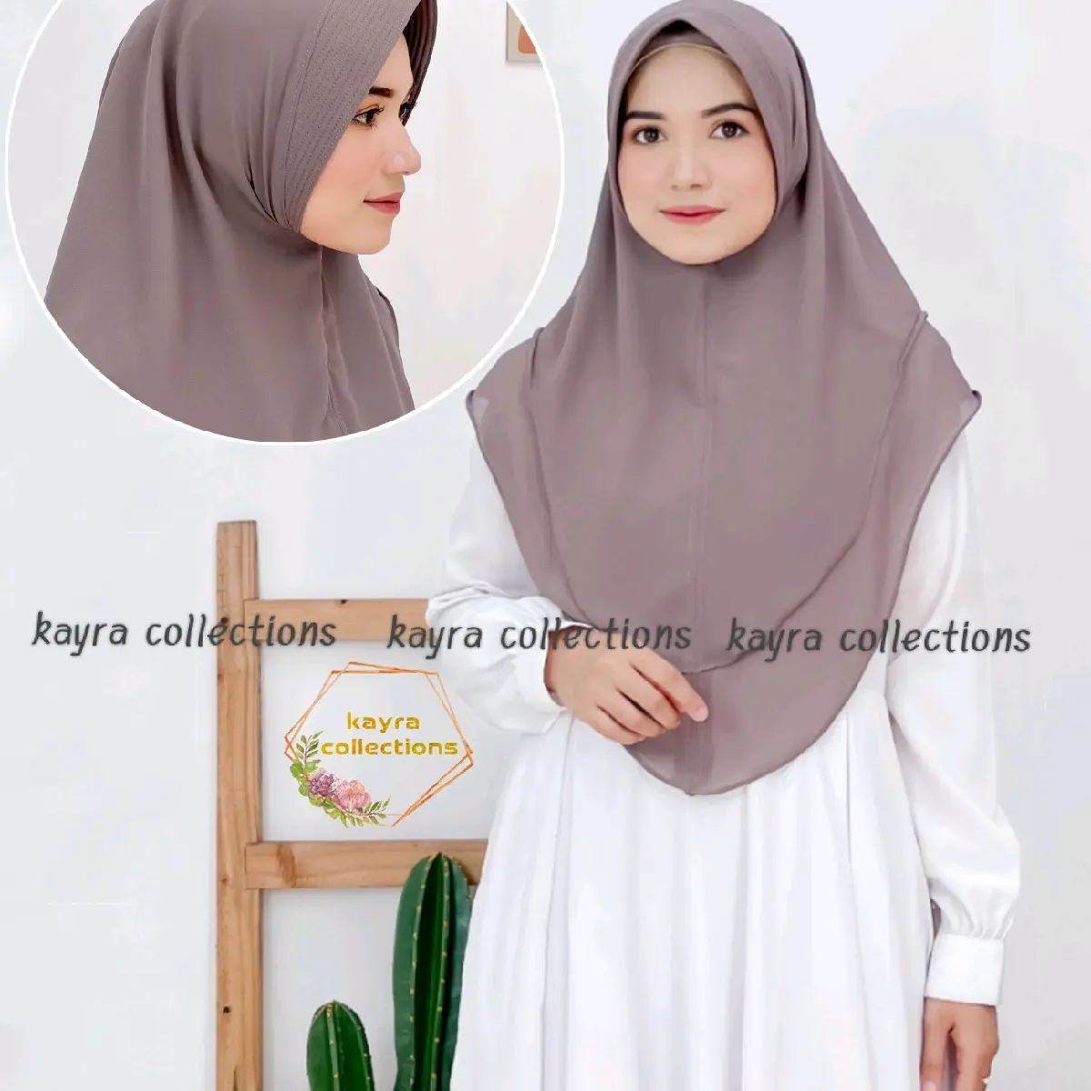 Hijab khimar mini 2layer ceruti baby ceruty muslim kerudung  instan  syari  Layer Doll Wanita
