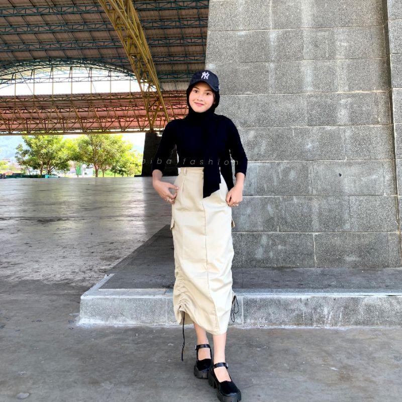 Rok Cargo Serut / Cargo Skirt Wanita 3