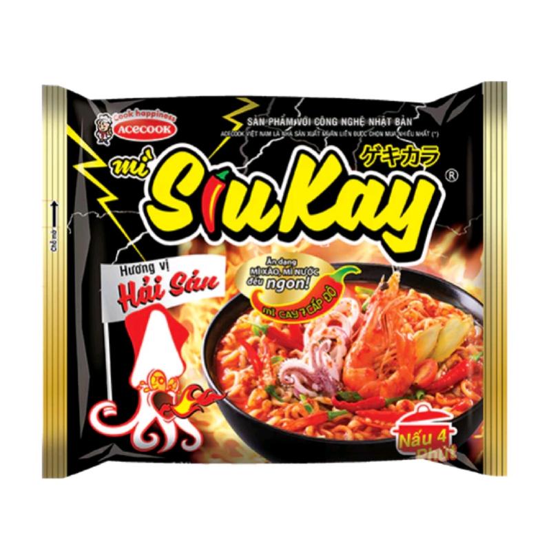 Combo 3 gói mì Siukay 128g vị Cay mì cay mì tôm