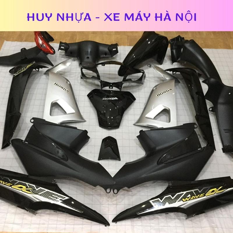 Dàn Áo Wave 100 Kèm Tem 3 Lớp Bộ Vỏ Xe Wave 100 50cc RS S100 màu Đen Nhãn Dán Decal Sticker