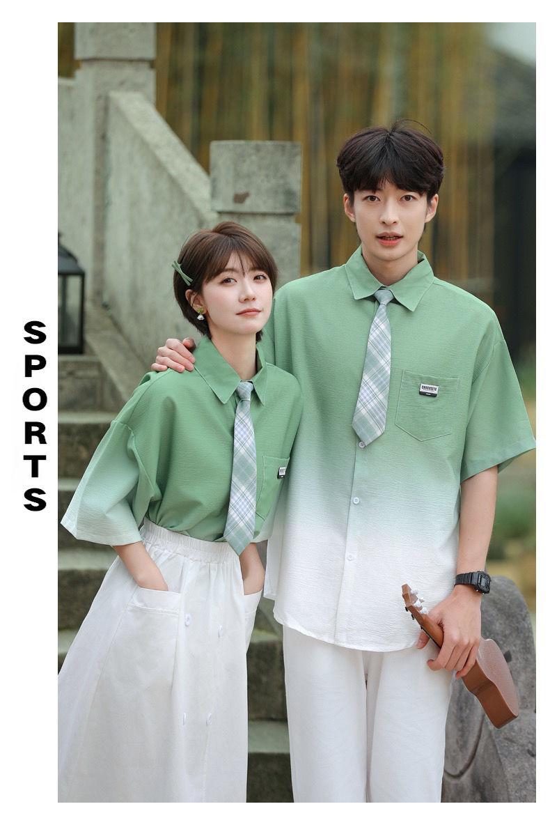 Product Introduction of Graduation Class Outfit Set - Trendy Gradient Color Short Sleeve Shirt |     School Uniform for Middle School Students, Performance & Recital |     Stylish Academic Wear (Boys & Girls) 4