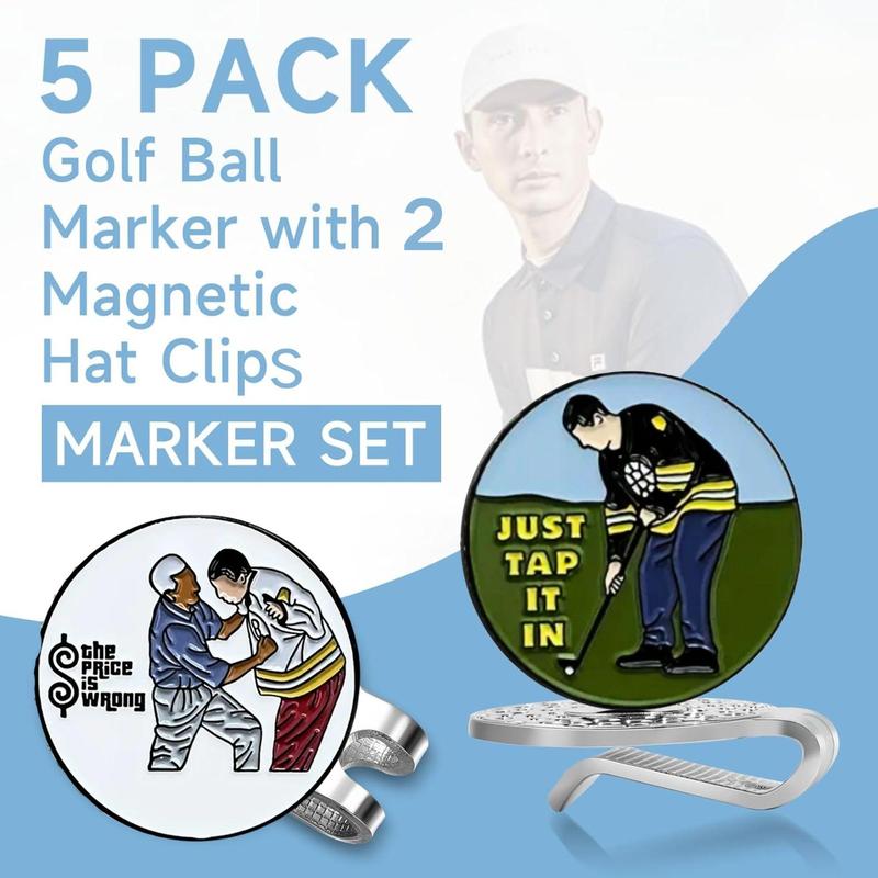 Product Introduction of Funny Golf Ball Marker with Magnetic Hat Clip Set, 5 Counts/set Golf Accessories for Men Golfers Dad Boyfriend Husband Birthday Retirement Fathers Day 3