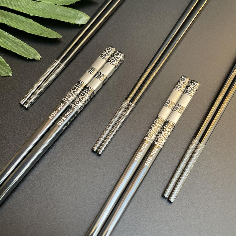 Đũa inox 304 chống trơn trượt cao cấp mạ màu vàng màu bạc màu titan sang trọng