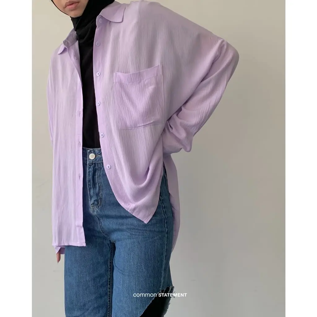 KEMEJA OVERZIZE LOOSE WANITA / CRINKLE SHIRT ATASAN WANITA
