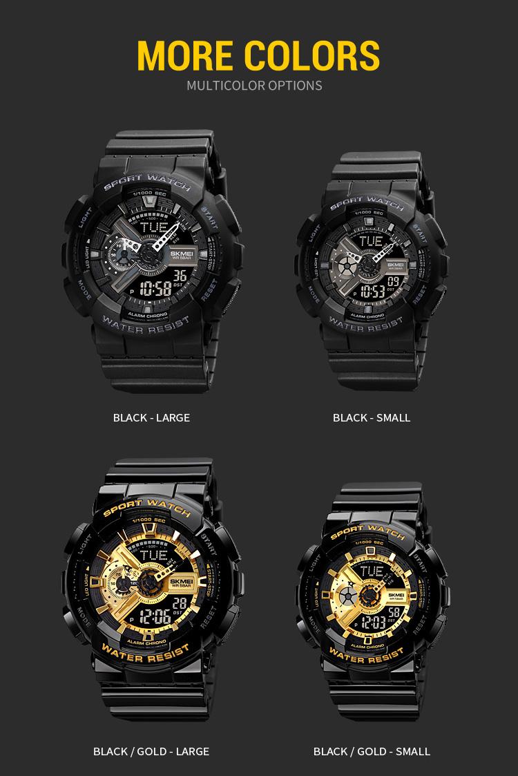 Product Introduction of SKMEI Men Sport Watch Fashion LED PU Waterproof Long Use Digital Watch Elegant Texture Alarm Clock Timing Wrist Watch for Women Man 34 7