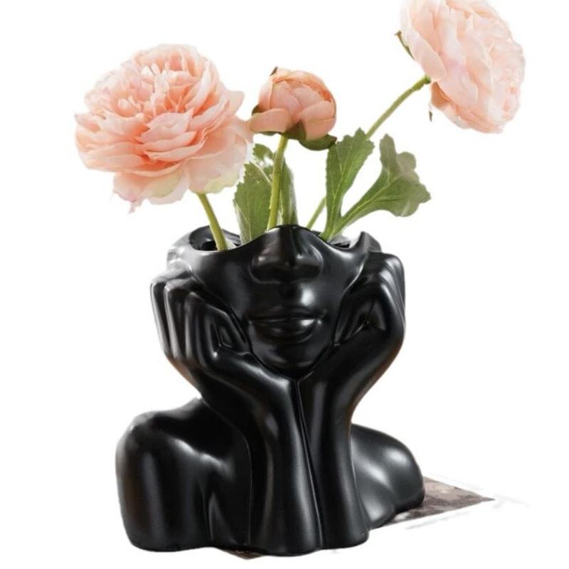 Product Introduction of Personalized Modeling Art Human Body Vase Nordic Handmade Resin Body Vase Crafts Face Vase Ornaments Flower Arrangement 14