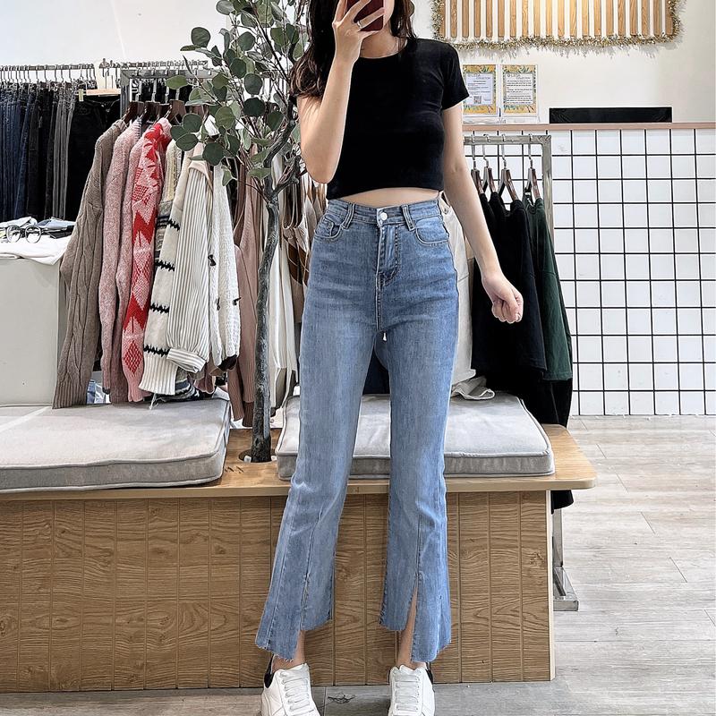 Quần Jean Loe 9 Tấc LỆCH TÀ Co Dãn Dài 88cm Denim Nữ Leda Nấm Lùn