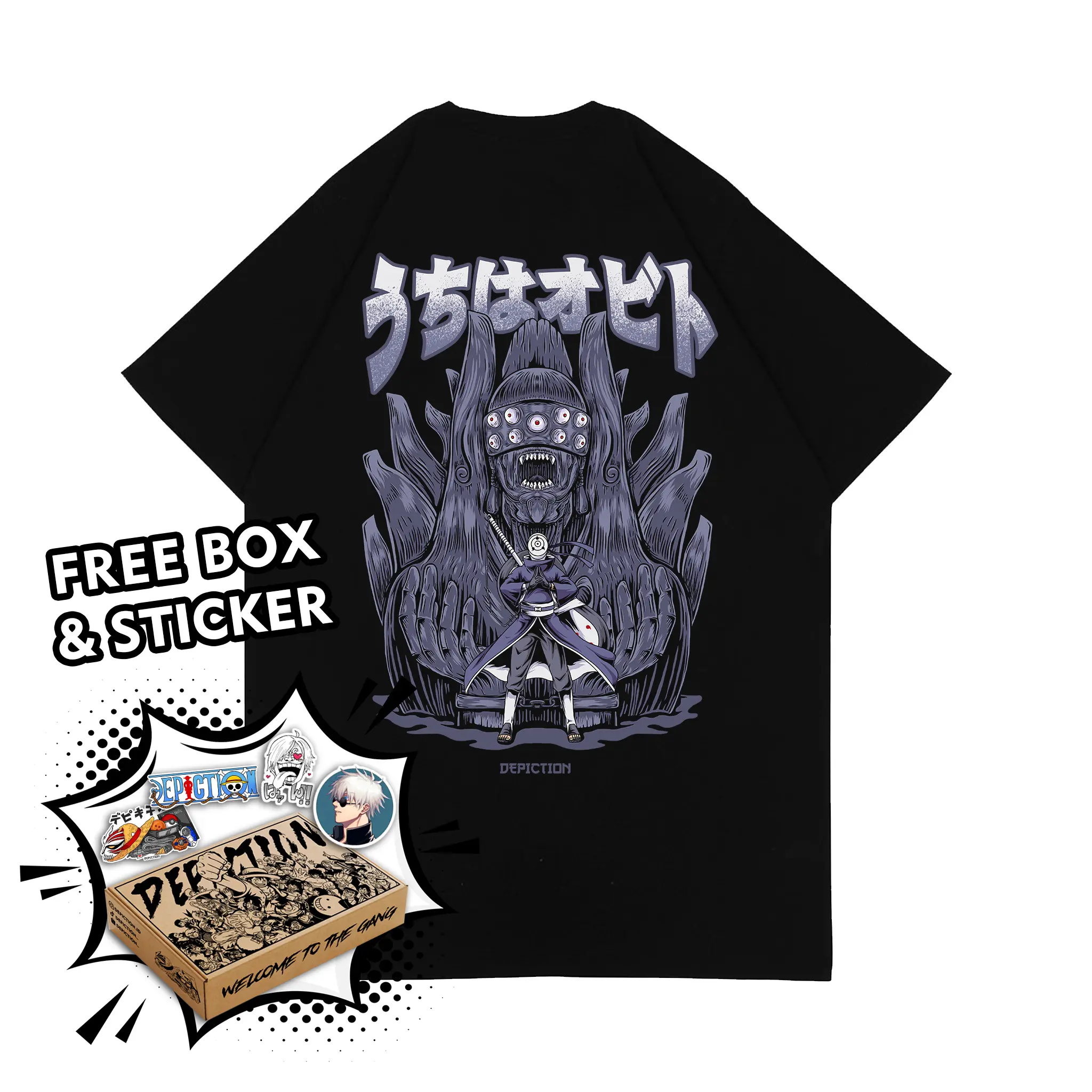 T-SHIRT ANIME NARUTO - UCHIHA OBITO