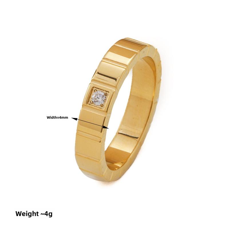 Product Introduction of Popular Fashion Couple Couple Rings Ice Cube Diamond-Studded Ring Titanium Steel No Fading Special-Interest Design Simple Men's and Women's Ring Gift 0