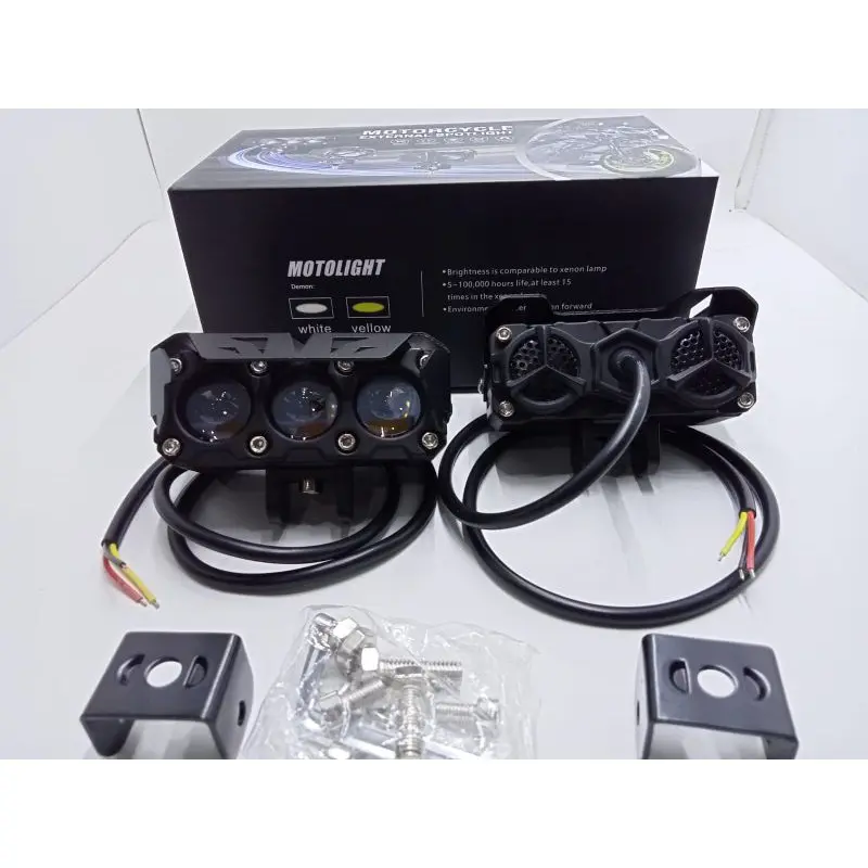 LAMPU TEMBAK CSP LASERGUN 2 WARNA PUTIH KUNING 60WATT + KIPAS PENDINGIN Lampu Sorot Car Kabel 5
