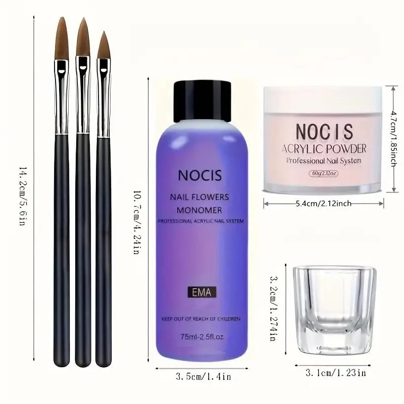 Acrylic Nail Kit, Long-lasting Powder & Non-yellowing Liquid & Professional Tools Included, Perfect for DIY Salon-quality Nail Art at Home, Nail Kit Acrylic Set Nail Care Nailkit 1
