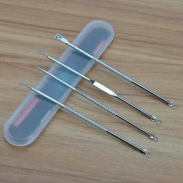  Bộ 4 Món Que Nặn Mụn Đầu Đen Trứng Cá Cám Thần Full Bo 
