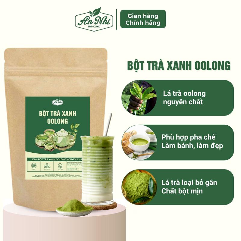 Bột matcha ô long Bảo Lộc An Nhi, Bột trà xanh nguyên vị nguyên liệu pha chế đồ uống làm bánh