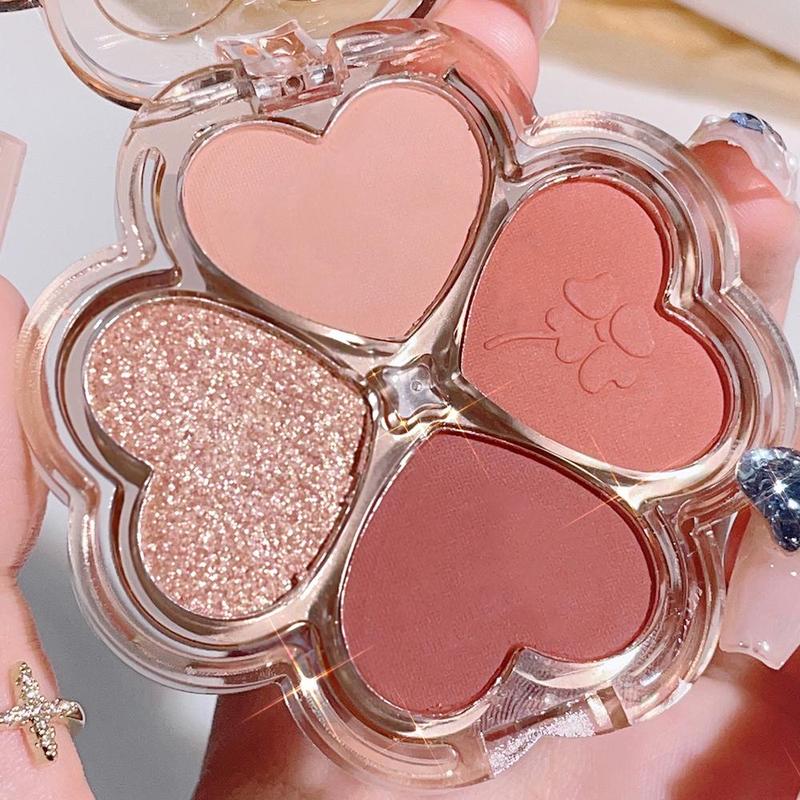 4-color Eyeshadow Palette, 1 Count Matte & Glitter Eye Shadows Powder, Long Lasting Shimmering Eye Shadow Glow Glam Makeup Product 7