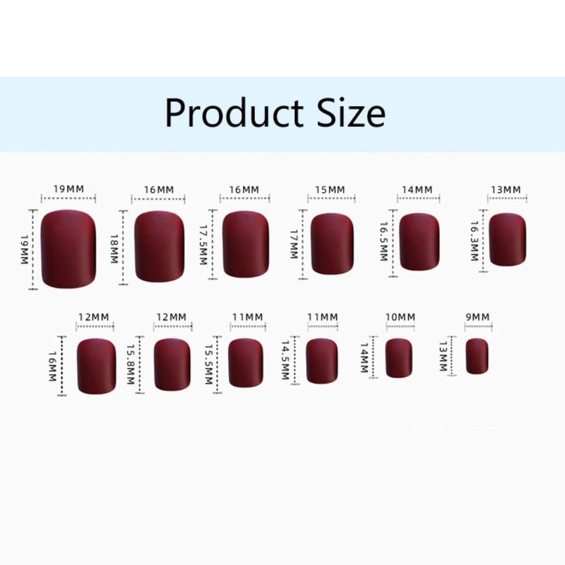 Product Introduction of 24pcs New Detachable Short Square Head False Nails Ballerina Full Cover Press False Nail Manicure Tool Solid Color Nail Tips Women 10
