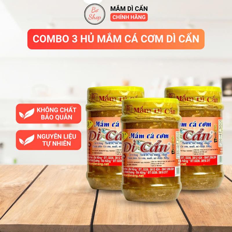 COMBO 3 HỦ MẮM CÁ CƠM DÌ CẨN (mắm cái) - ĐẶC SẢN ĐÀ NẴNG - HỦ 500GR - FREESHIP TOÀN QUỐC siêu ngon Nước Sốt Gia Vị Chua