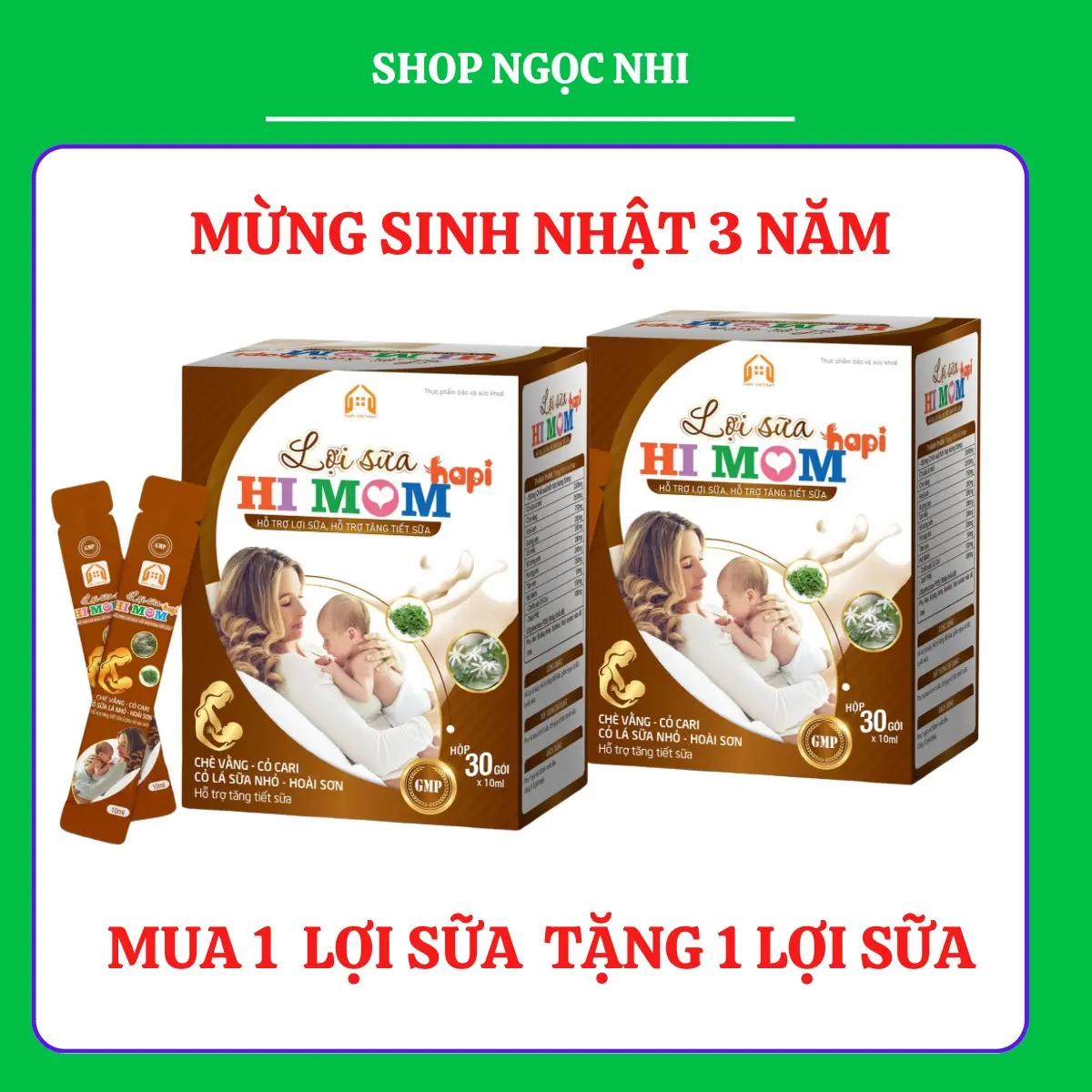 [MUA 1 TẶNG 1 ]- LỢI SỮA HIMOM HỘP 30 GÓI