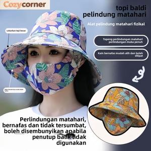 Topi Memetik Teh Bunga, Nipis dan Bernafas, Reka Bentuk Bersepadu, Sesuai untuk Musim Panas, dengan Perlindungan UV, untuk Wanita, Topi Matahari, Luaran, Topi Nelayan mewah