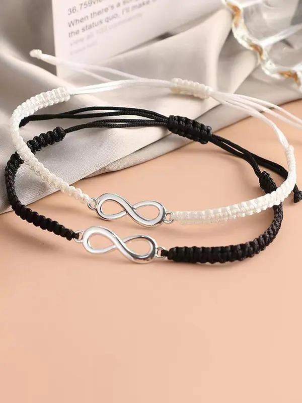 Couple Adjustable Braid Bracelet Perfect, Hot Fashion Jewelry for Party, Daily Clothing Decor, Trendy All-match & Exquisite Jewelry with Box, Valentine's Day, Gift 5