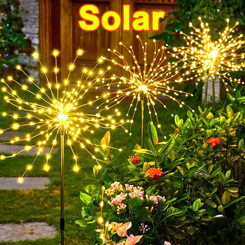 Ligyetor Solar Fireworks Light LED Solar Sensor Firework Light - TikTok ...