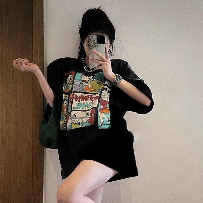 Áo thun ngắn tay dành cho nam và nữ vào mùa hè chuyên đi cặp đôi áo cotton dày đặc làm đáy 4