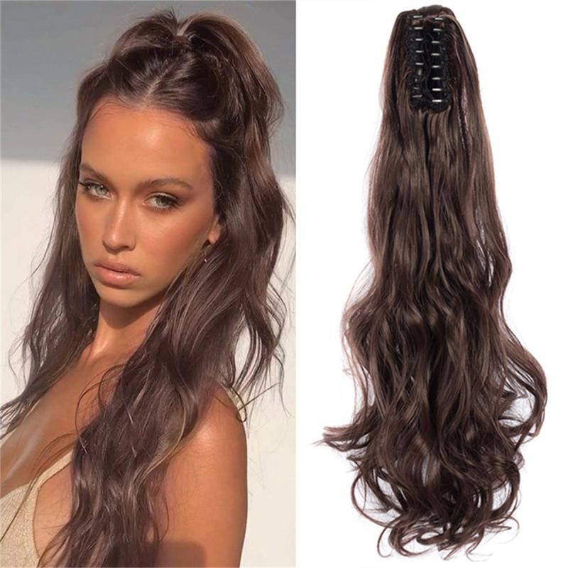 Product Introduction of Invisible Curly Wig Claw Clip Ponytail Hair Extension for Women 50CM 13