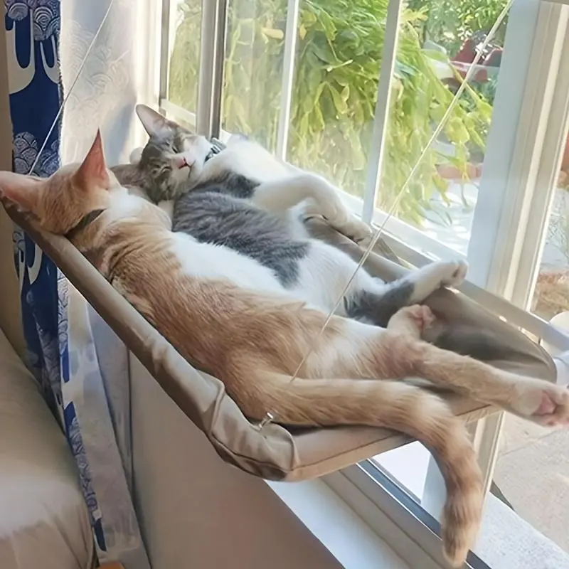 Cat Window Hammock Bed, Cat Window Perch, Cozy Cloud-Like Perch for Feline Naptime, Space-saving Solution for Cat Lovers 1