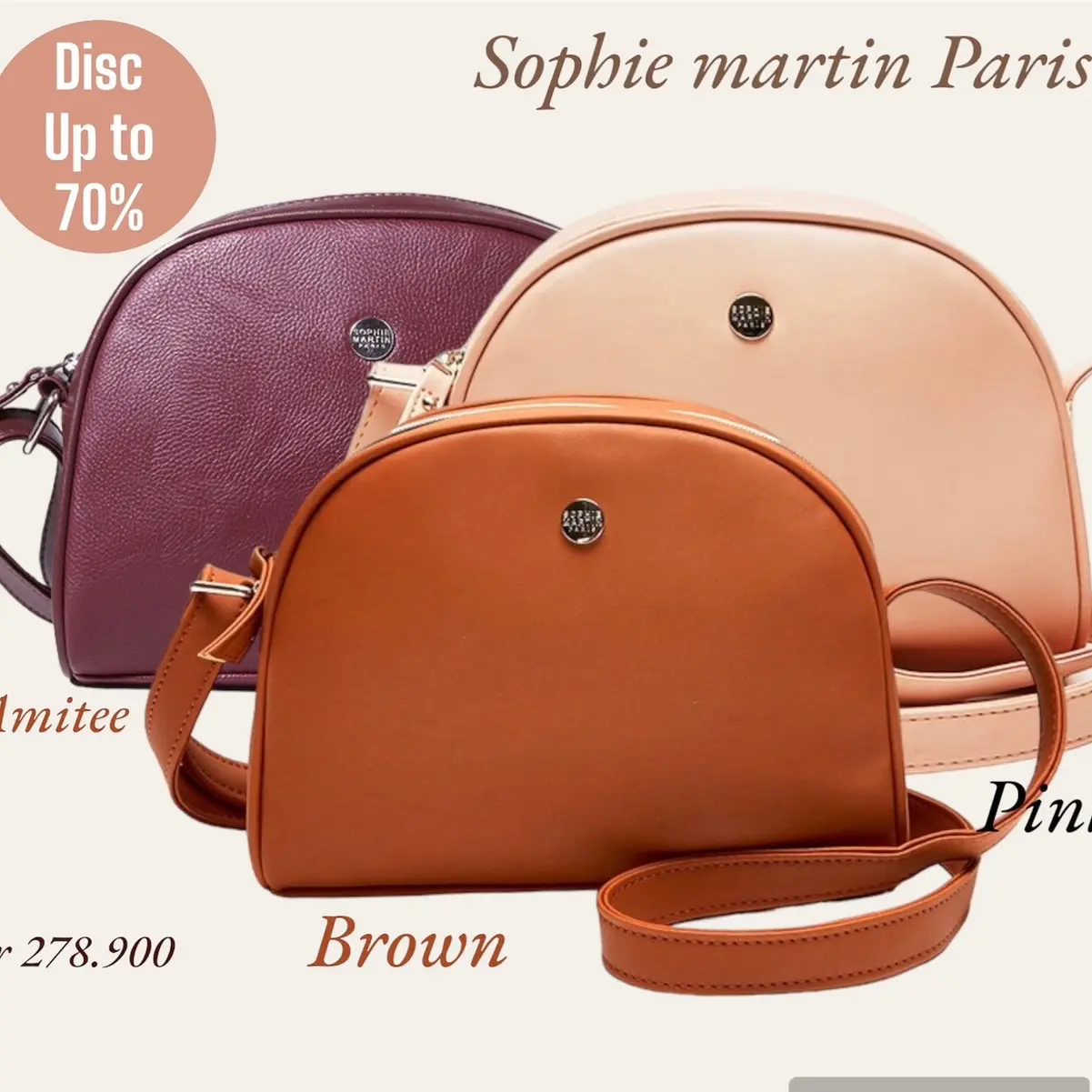 SOPHIE MARTIN PARIS AMITEE BAG PROMO TAS SELEMPANG WANITA BRANDED MURAH Kulit