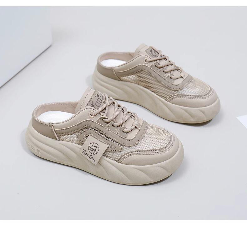Product Introduction of Snow Lauder Slip-on Half Slippers Women's Summer 2024 New Breathable Mesh Red Ins All-Match Sneakers 30