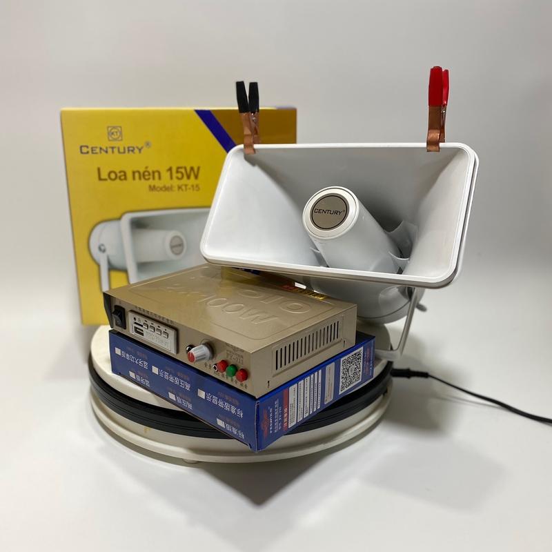 Loa phóng thanh 15w kết hợp amply 12v hiệu quả cao [ tặng kèm 3 côn loa ] Củ Loa Kem