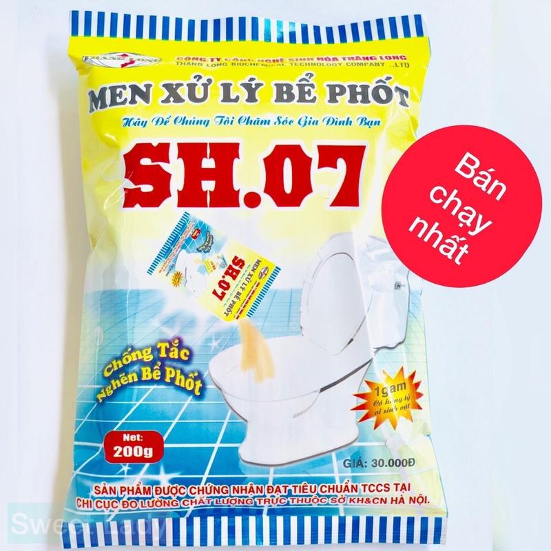 10 Gói (Tặng 1) Men Xử Lý Bể Phốt Chống Đầy Khử Mùi Hôi Siêu Hiệu Quả Chính Hãng Công Ty SH07 (MUA 10 GÓI (200g) TẶNG 1 GÓI (200g))