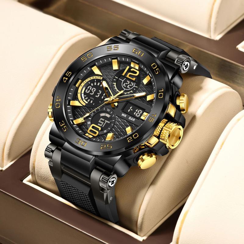 Sports Watch Fashion New Dual Display Multi-Function Silicone Luminous Sports Casual Waterproof Men's Watch 0