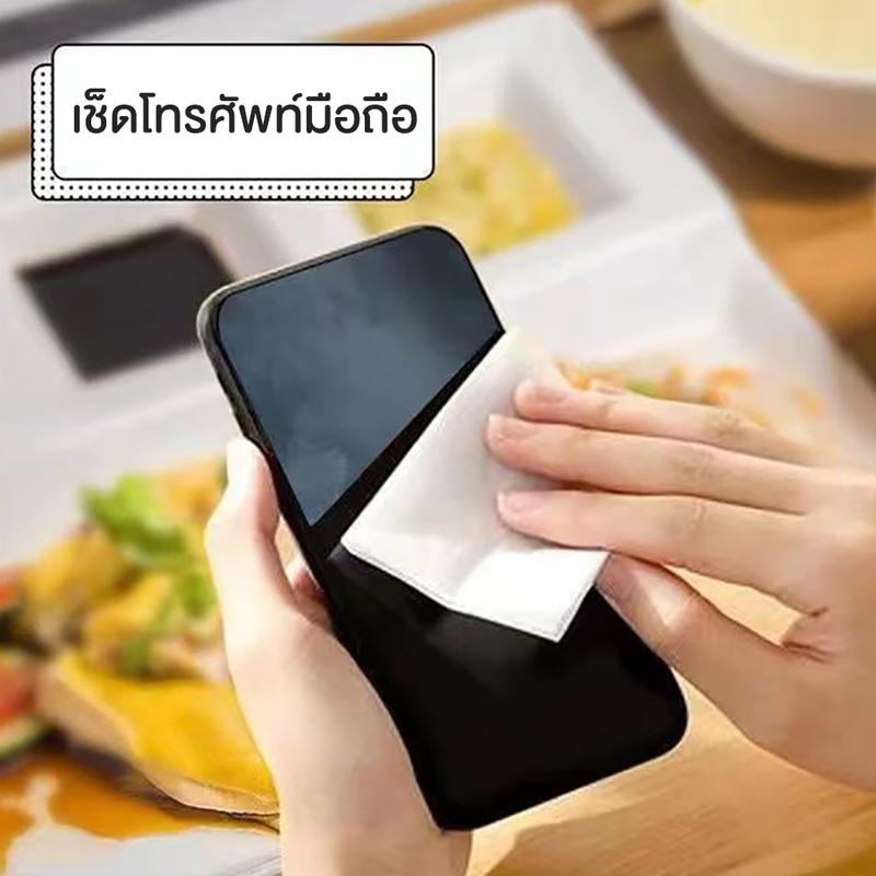 [ยิ่งซื้อ ยิ่งคุ้ม] กระดาษเช็ดเลนส์แว่นตา แผ่นทำความสะอาดแว่น จอมือถือ 100 ซอง/กล่อง 5