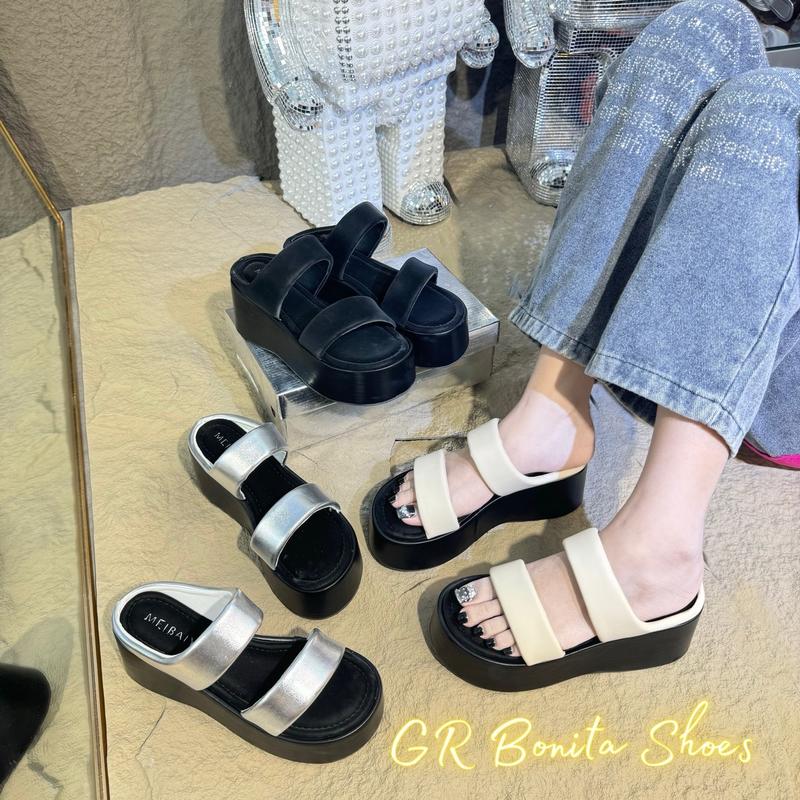 Dép xuồng nữ 2 quai gót cắt cao 7 cm, dép Lê Shoes - BM254