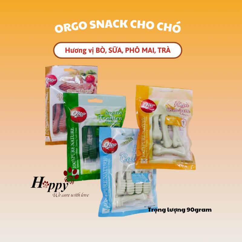 ORGO Xương Snack bánh thưởng , đồ thưởng cho chó xương da bò tẩm hương sữa thơm…