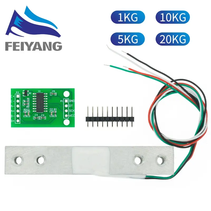 Load Cell 1KG 5KG 10KG 20KG HX711 AD Module Weight Sensor Electronic Scale Aluminum Alloy Weighing Pressure Sensor