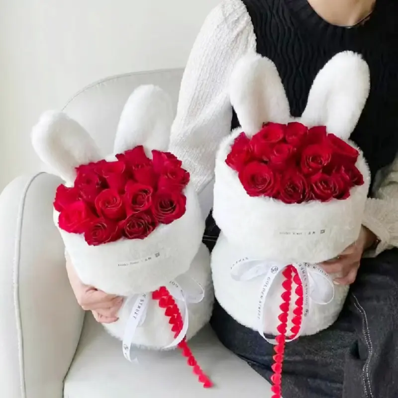 Bó hoa sáp tai thỏ  siêu dễ thương. quà tặng người yêu . quà tặng sinh nhật ngày lễ...valentine, 8/3 1