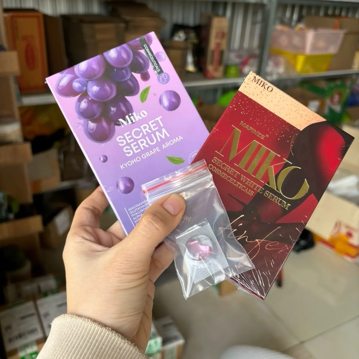 Combo 2 món : 1 serrum miko mafinze đỏ + 1 serrum miko Secret tím