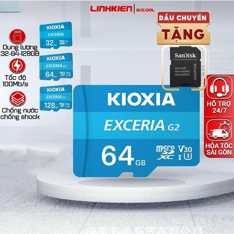  Thẻ nhớ Kioxia 32 64 128GB thẻ nhớ TF tốc độ cao Micro TF flash usb cho điện thoại di động máy tính bảng máy ảnh 